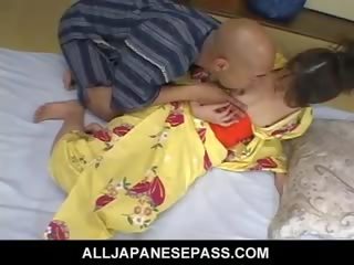 Hard up grown-up Japanese Cougar In A Kimono Rides A Hard pecker