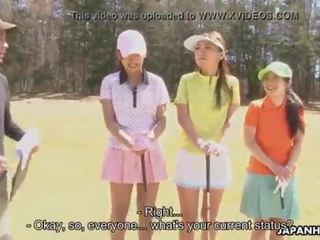 Asiatisk golf streetwalker blir knullet på den ninth hull